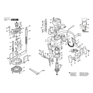 для вертикальной фрезерной машины Bosch GOF 1300 CE 230 V 0601613603, деталировка 1