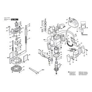 для вертикальной фрезерной машины Bosch GOF 1300 CE 230 V 0601613660, деталировка 1