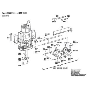 для вертикальной фрезерной машины Bosch GOF 1600 220 V 0601611003, деталировка 2