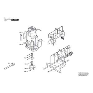 для вертикальной фрезерной машины Bosch GOF 1600 A 230 V 0601615003, деталировка 2