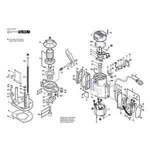 для вертикальной фрезерной машины Bosch GOF 1700 ACE 220 V 0601615603, деталировка 1