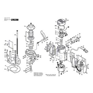 для вертикальной фрезерной машины Bosch GOF 1700 ACE 220 V 0601615703, деталировка 1