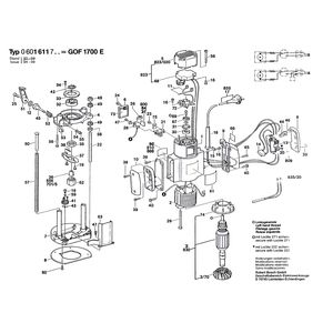 для вертикальной фрезерной машины Bosch GOF 1700 E 220 V 0601611703, деталировка 1