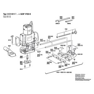 для вертикальной фрезерной машины Bosch GOF 1700 E 220 V 0601611703, деталировка 2