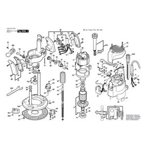 для вертикальной фрезерной машины Bosch GOF 2000 CE 230 V 0601619703, деталировка 1