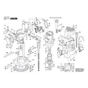 для вертикальной фрезерной машины Bosch GOF 2000 CE 230 V 3601F49000, деталировка 1