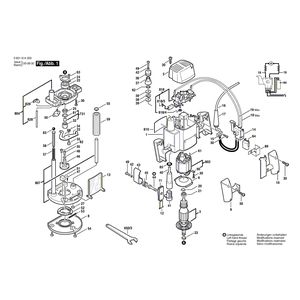 для вертикальной фрезерной машины Bosch GOF 900 A 230 V 0601614003, деталировка 1