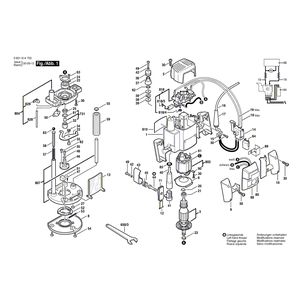 для вертикальной фрезерной машины Bosch GOF 900 ACE 230 V 0601614703, деталировка 1