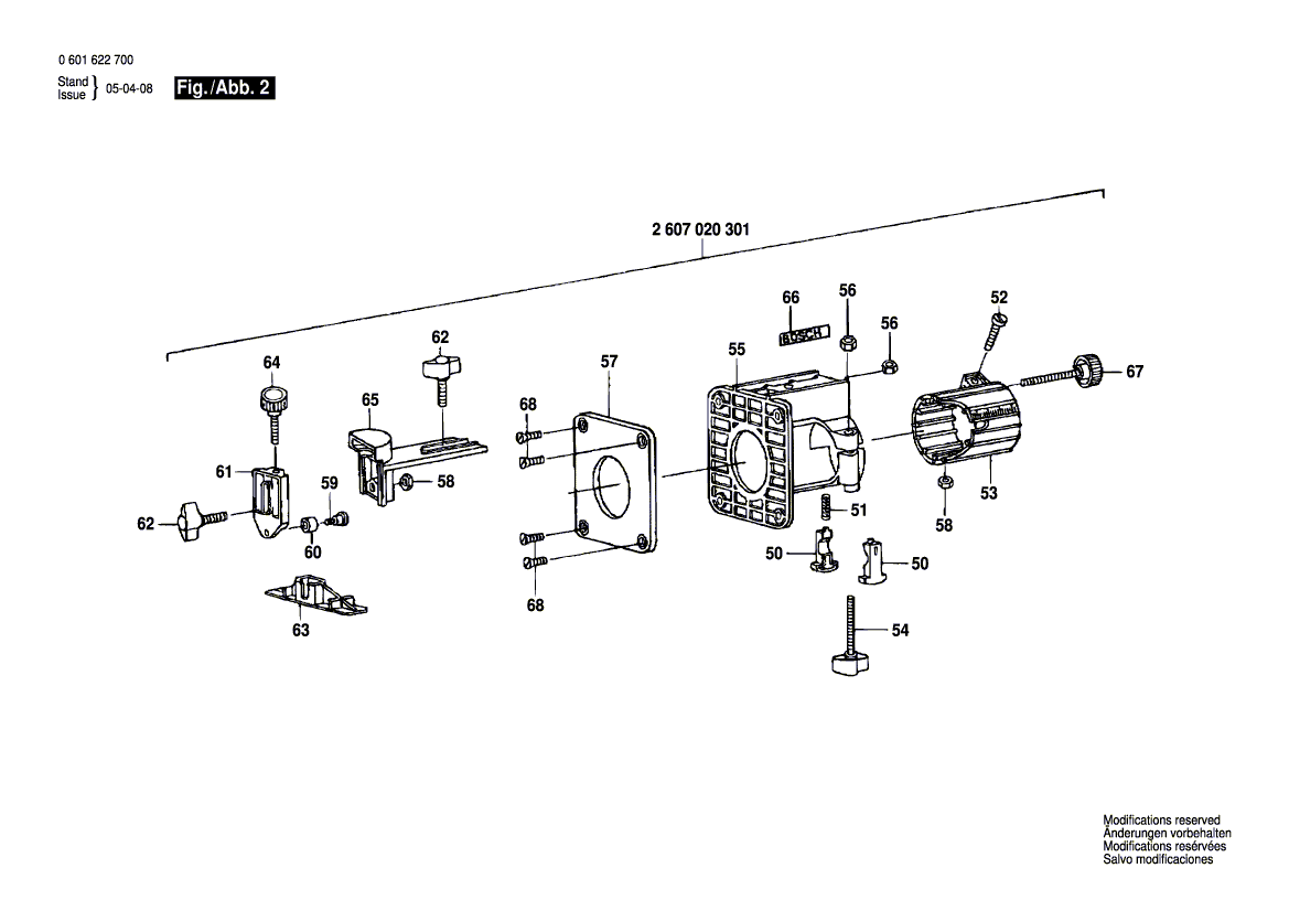 для фрезера для обработки кромок Bosch GKF 600 CE 230 V 0601622700, деталировка 2