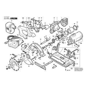 для аккумуляторной циркулярной пилы Bosch GKS 18 V 18 V 3601F66F00, деталировка 1