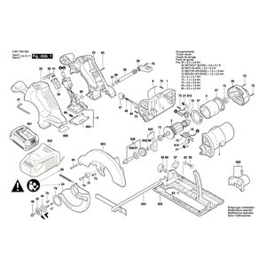 для аккумуляторной циркулярной пилы Bosch GKS 18 V-LI 18 V 3601F6H000, деталировка 1