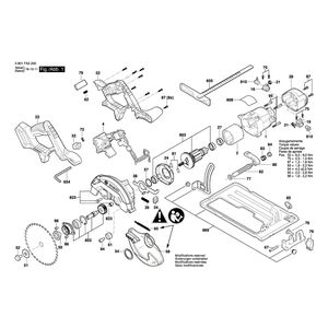 для аккумуляторной циркулярной пилы Bosch GKS 18V-57 18 V 3601FA2200, деталировка 1