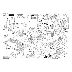 для аккумуляторной циркулярной пилы Bosch GKS 18V-68 GC 18 V 3601FB5100, деталировка 1