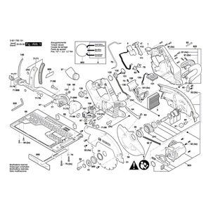 для аккумуляторной циркулярной пилы Bosch GKS 18V-68 GC 18 V 3601FB5101, деталировка 1