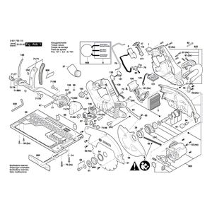 для аккумуляторной циркулярной пилы Bosch GKS 18V-68 GC 18 V 3601FB5110, деталировка 1