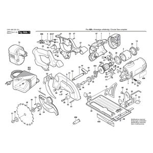 для аккумуляторной циркулярной пилы Bosch GKS 24 V 24 V 0601666220, деталировка 1