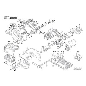 для аккумуляторной циркулярной пилы Bosch GKS 36 V-LI 36 V 3601F73R00, деталировка 1