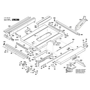 для настольной циркулярной пилы Bosch GTS 10 J 230 V 3601M30500, деталировка 1