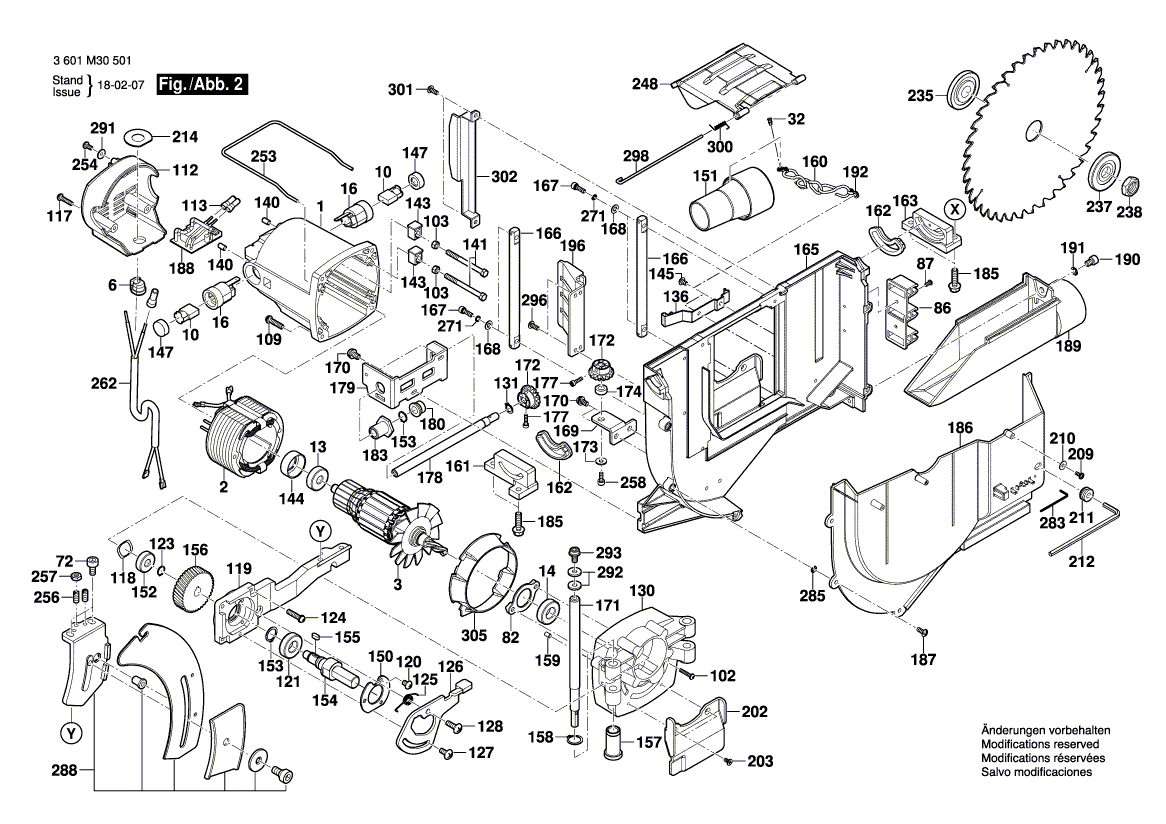 для настольной циркулярной пилы Bosch GTS 10 J 230 V 3601M30501, деталировка 2