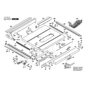 для настольной циркулярной пилы Bosch GTS 10 J 230 V 3601M30502, деталировка 1