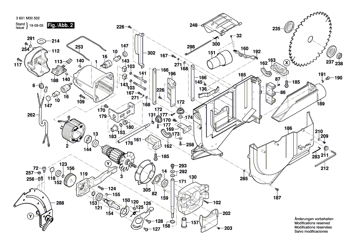 для настольной циркулярной пилы Bosch GTS 10 J 230 V 3601M30502, деталировка 2