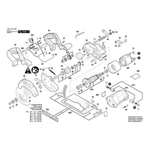 для ручной циркуляной пилы Bosch GKS 165 230 V 3601F76100, деталировка 1