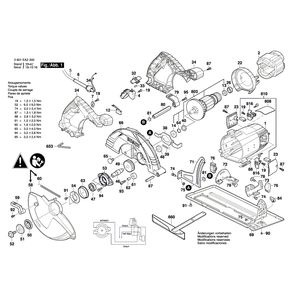 для ручной циркуляной пилы Bosch GKS 235 Turbo 230 V 3601EA2001, деталировка 1