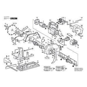 для ручной циркуляной пилы Bosch GKS 65 230 V 0601568003, деталировка 1