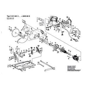 для ручной циркуляной пилы Bosch GKS 65 S 220 V 0601651003, деталировка 1