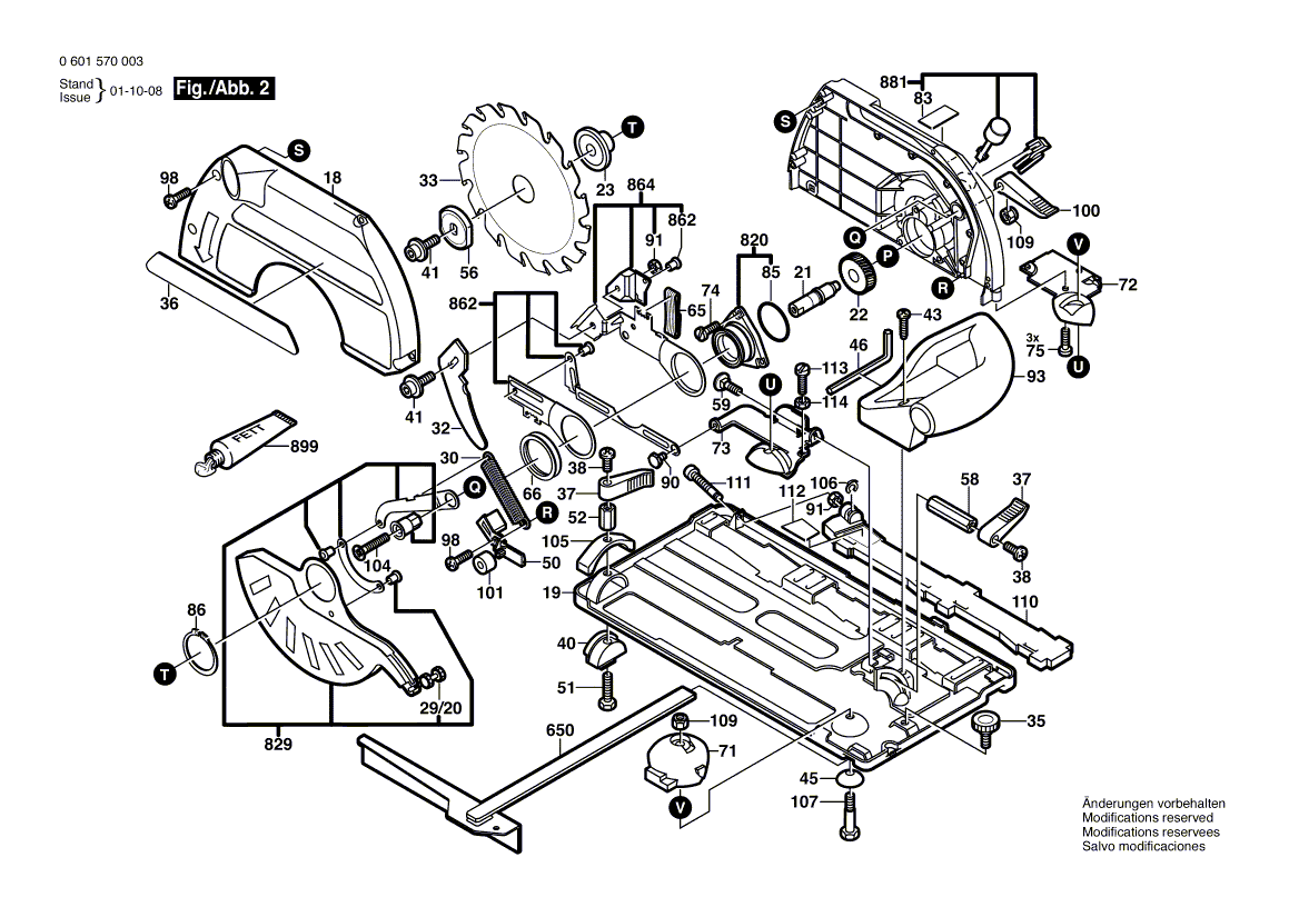 для ручной циркуляной пилы Bosch GKS 68 B 230 V 0601570003, деталировка 2