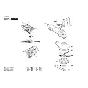 для шлифовальной машины по бетону Bosch GBR 14 C 230 V 0601373703, деталировка 2