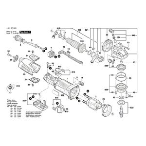 для шлифовальной машины по бетону Bosch GBR 15 CA 230 V 3601G76000, деталировка 1