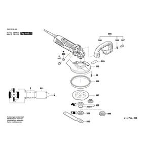 для шлифовальной машины по бетону Bosch GBR 15 CA 230 V 3601G76000, деталировка 2