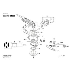 для шлифовальной машины по бетону Bosch GBR 15 CAG 230 V 3601G76001, деталировка 2