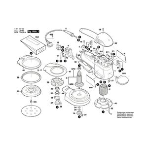 для эксцентриковой шлифмашины Bosch GEX 125 A 230 V 0601372003, деталировка 1