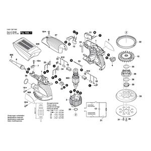 для эксцентриковой шлифмашины Bosch GEX 125-1 AE 230 V 3601C87500, деталировка 1