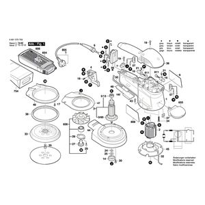 для эксцентриковой шлифмашины Bosch GEX 150 AC 230 V 0601372703, деталировка 1