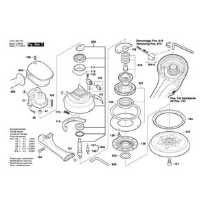 для эксцентриковой шлифмашины Bosch GEX 150 TURBO 230 V 0601250703, деталировка 2