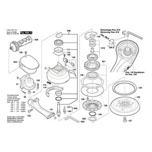 для эксцентриковой шлифмашины Bosch GEX 150 TURBO 230 V 0601250772, деталировка 2