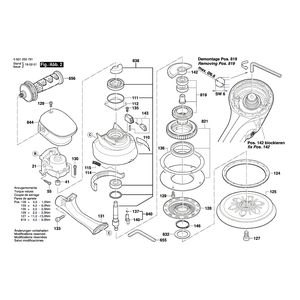 для эксцентриковой шлифмашины Bosch GEX 150 TURBO 230 V 0601250791, деталировка 2