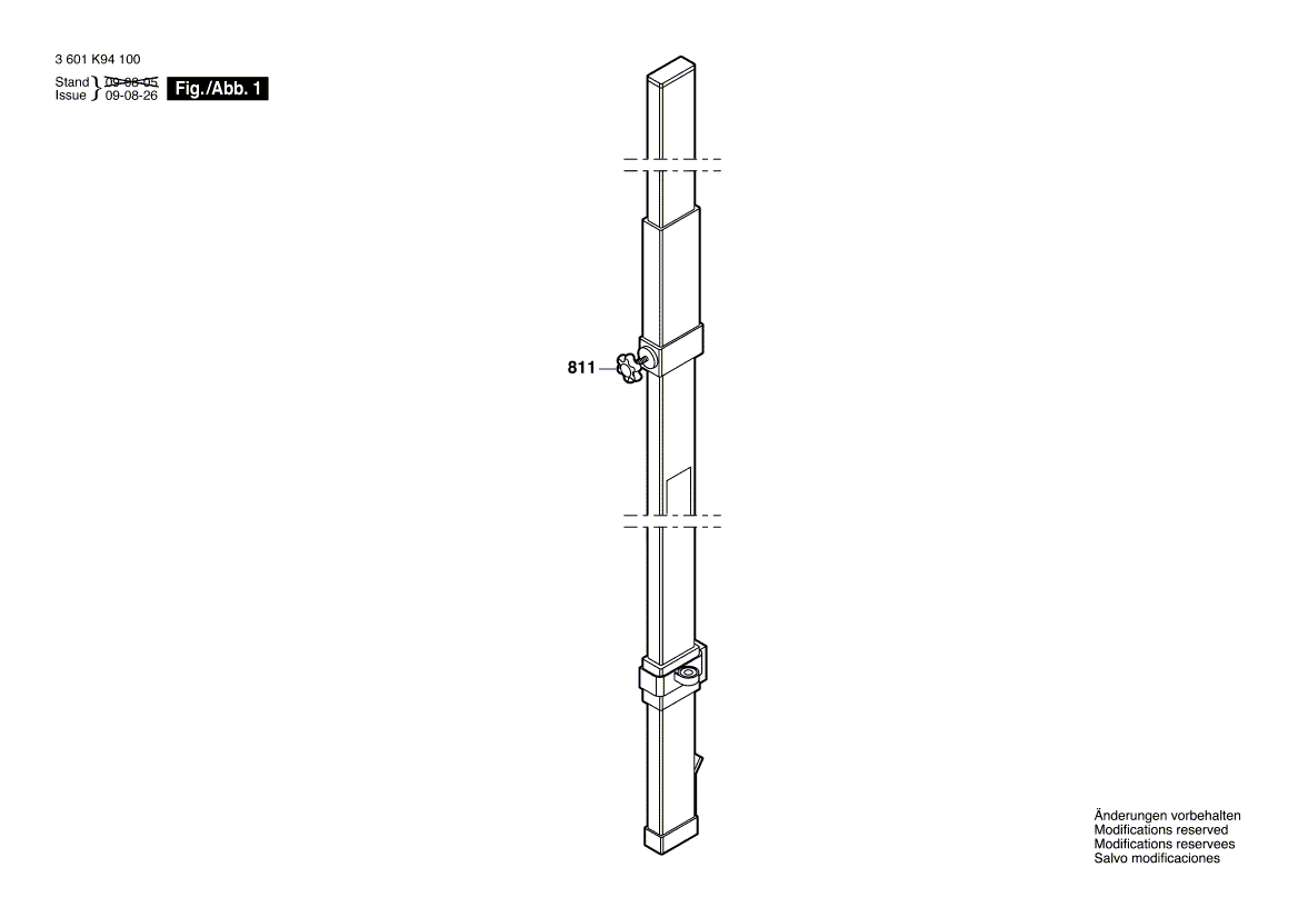 для измерительной рейки Bosch GR 240 Prof 3601K94100, деталировка 1