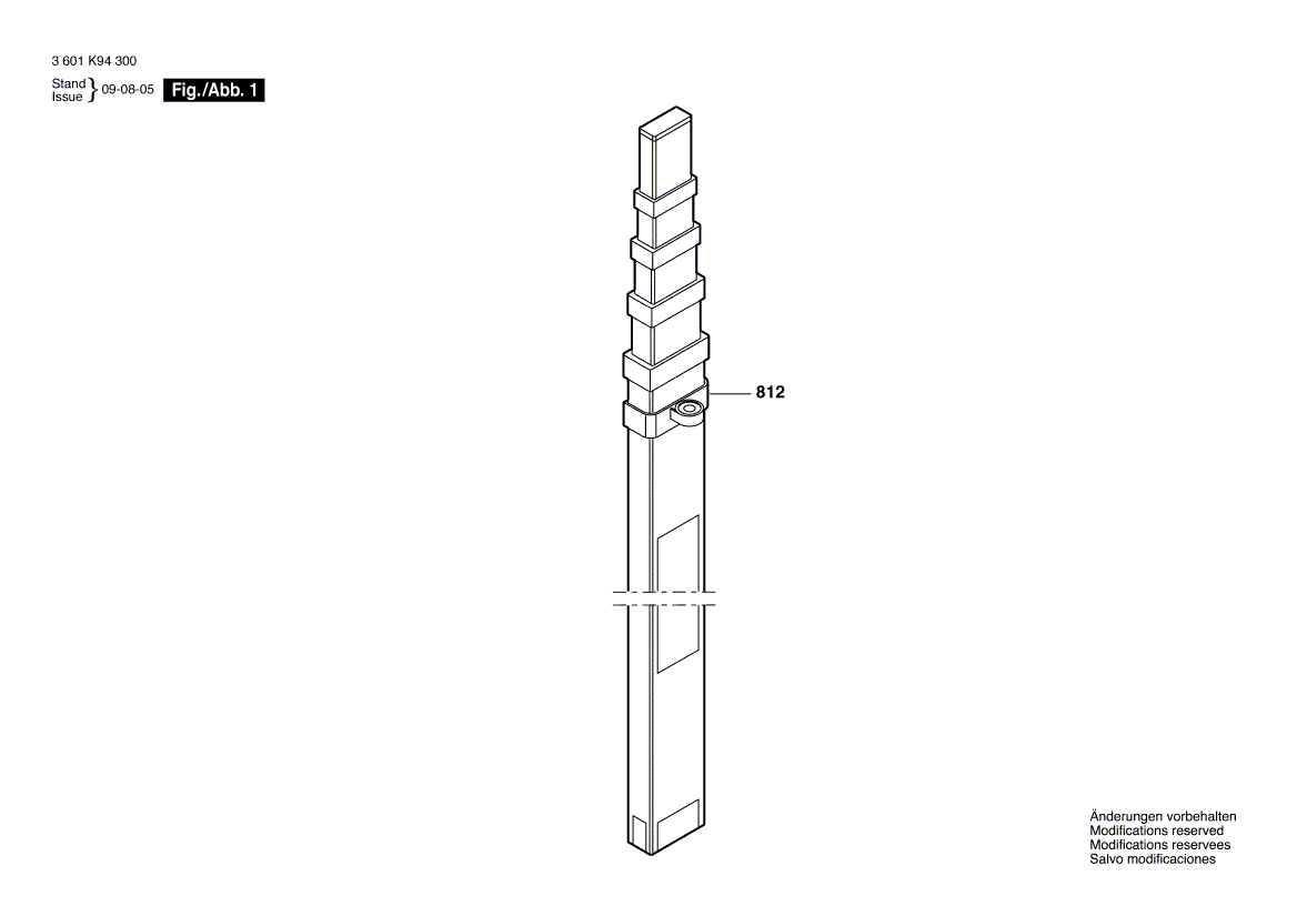 для измерительной рейки Bosch GR 500 Prof 3601K94300, деталировка 1