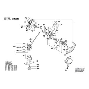 для моторной косы Bosch GFR 25 36 V 3600J13000, деталировка 1