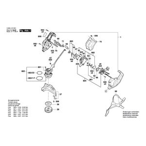 для моторной косы Bosch GFR 42 36 V 3600J13001, деталировка 1