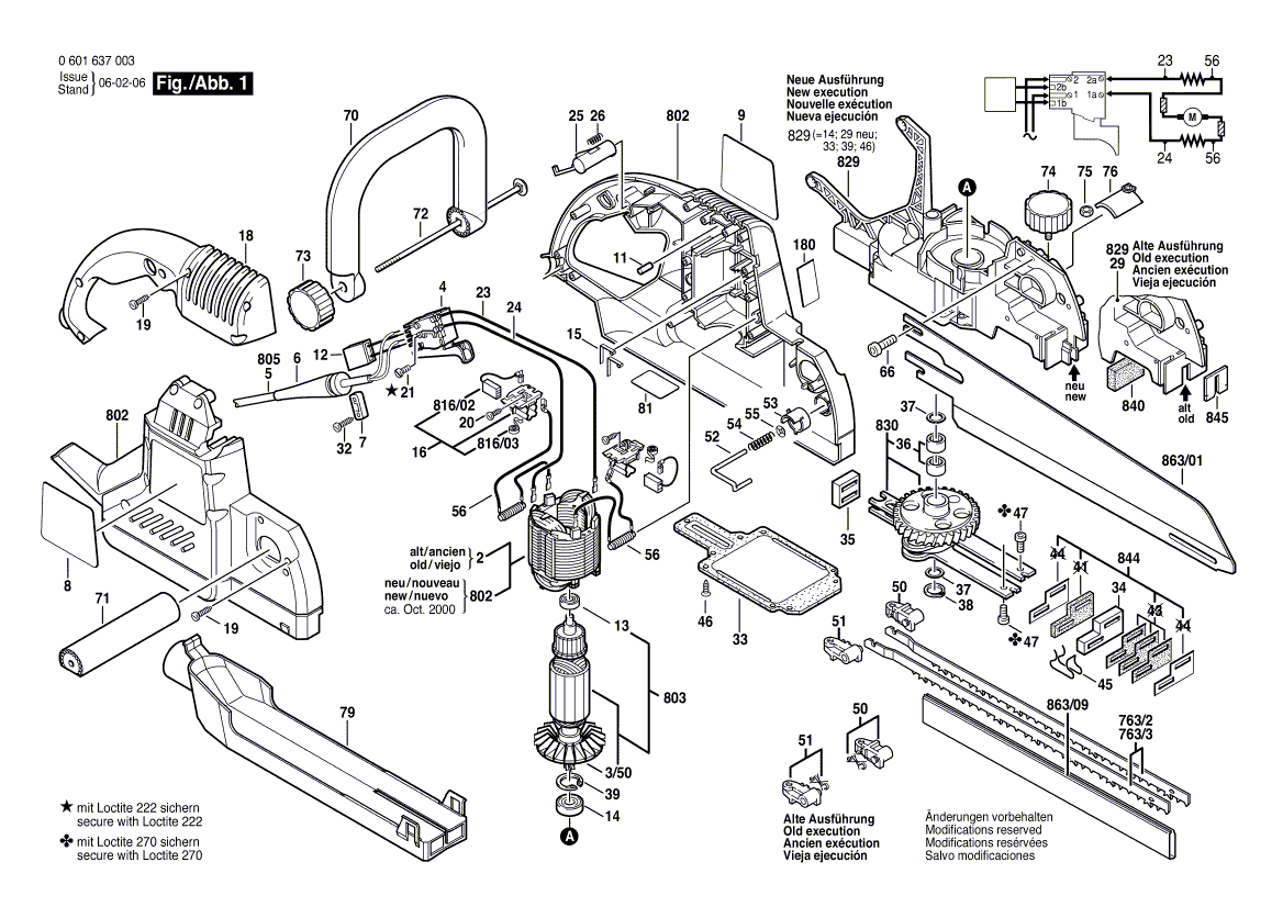 для ножовки Bosch GFZ 14-35 A 230 V 0601637003, деталировка 1