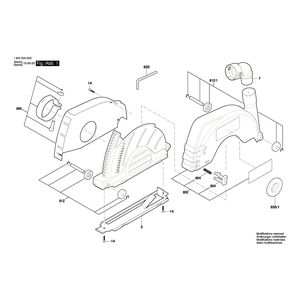 для отсасывающего колпака Bosch GDE230 FC-S 1600A0020F, деталировка 1