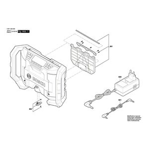 для радиоколонки power Bosch GML 10,8 V-LI 3601D29200, деталировка 1