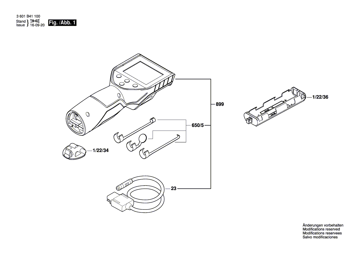 для смотровой камеры Bosch GIC 120 10.8 V 3601B41100, деталировка 1