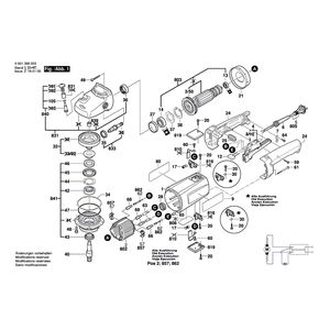 для угловой полировальной машины Bosch GPO 12 230 V 0601366003, деталировка 1