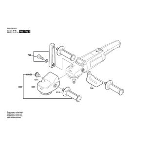 для угловой полировальной машины Bosch GPO 12 230 V 0601366003, деталировка 2